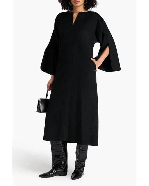 By Malene Birger Black Cais Wool-Felt Midi Dress