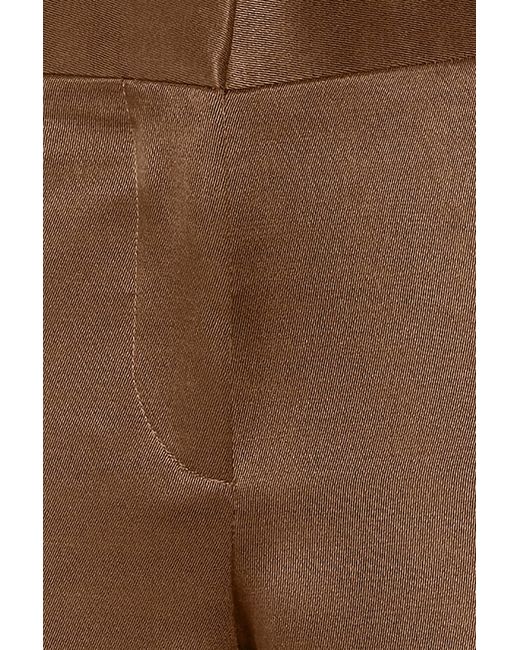 Tom Ford Brown Wool And Silk-Blend Flared Pants