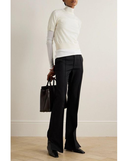 Nili Lotan Natural Wool Turtleneck Sweater