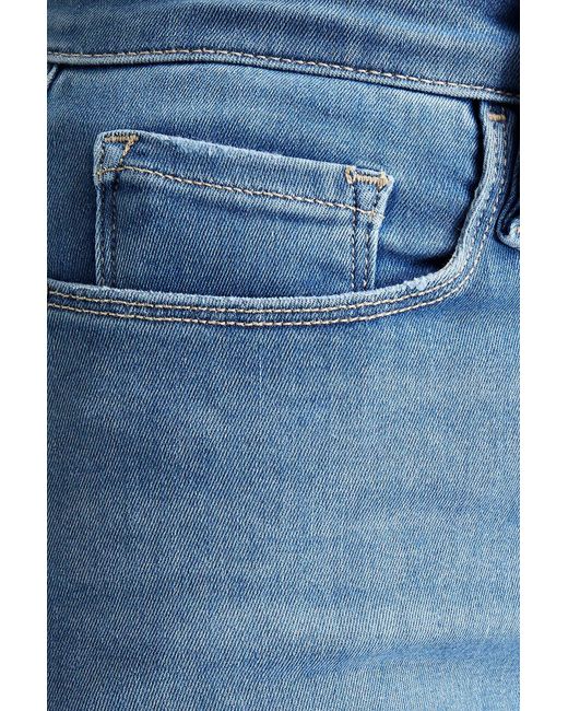 FRAME Blue Le Sylvie Cropped High-rise Straight-leg Jeans
