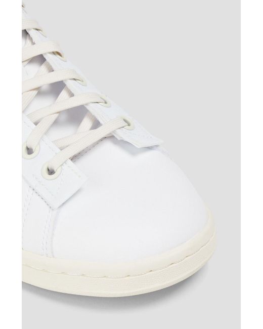 Stan smith grosgrain-trimmed top faux leather sneakers