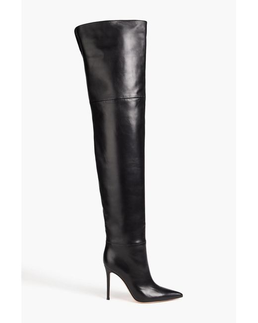 Gianvito Rossi Black Joy Leather Thigh-boots