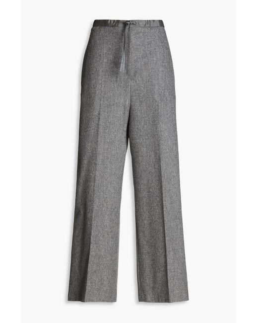 Jil Sander Gray Wool-blend Wide-leg Pants