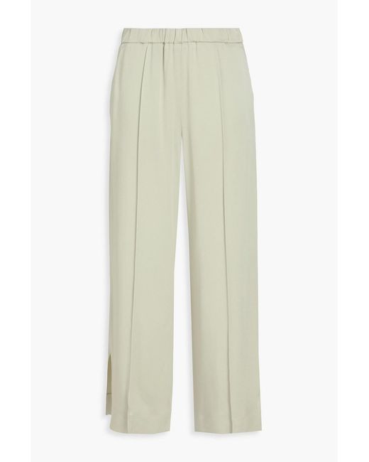 Jil Sander White Satin-crepe Wide-leg Pants