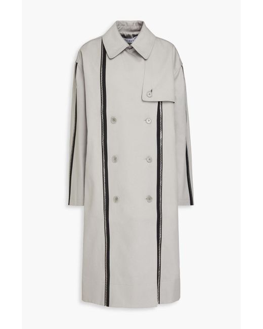 J.W. Anderson Gray Double-breasted Cotton-gabardine Trench Coat