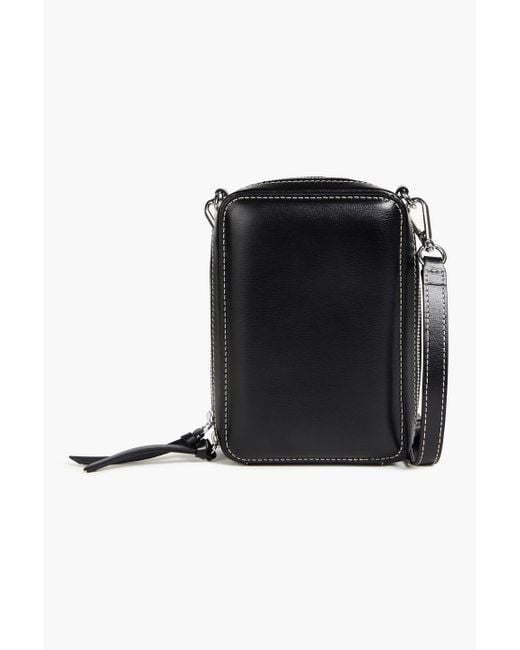 Ganni Black Embossed Leather Shoulder Bag