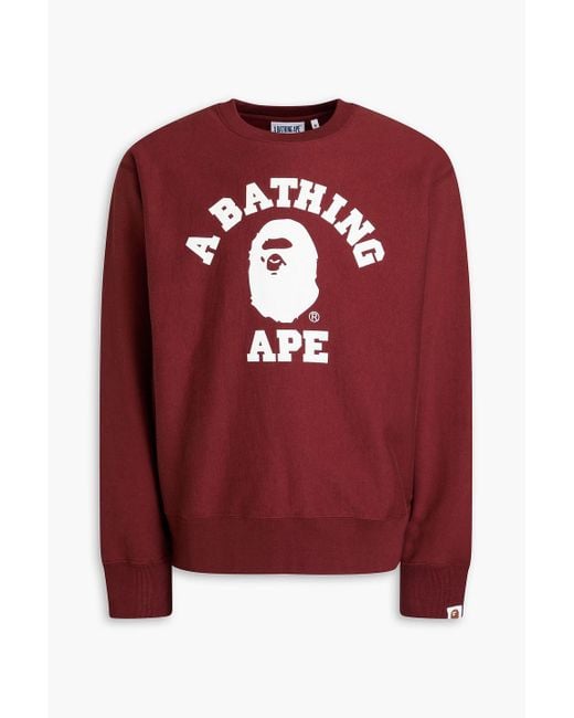 A Bathing Ape Sweatshirt aus baumwollfleece mit print in Red für Herren