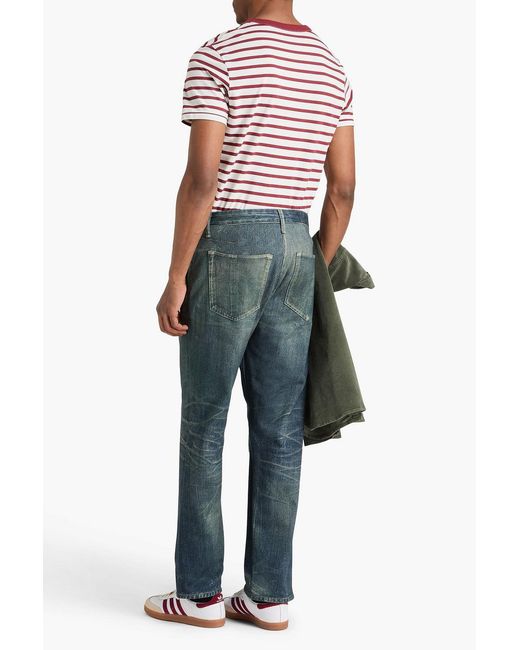 Rag & Bone Blue Fit 4 Miramar Denim-Effect Print French Cotton-Terry Pants for men