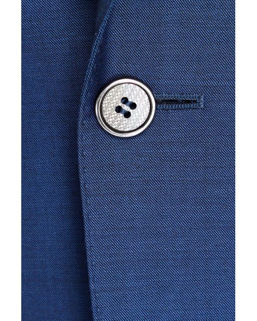 Canali Blue Wool And Mohair-blend Blazer for men