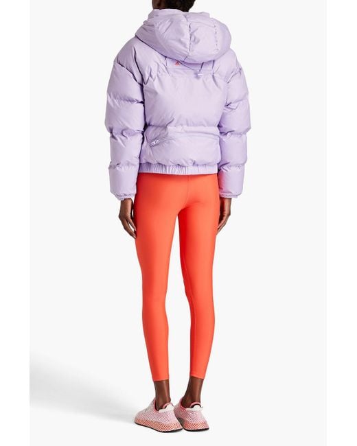 Adidas By Stella McCartney Purple Quilted Shell Hooded Jacket