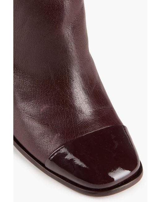 Tory Burch Brown Pebbled-Leather Knee Boots