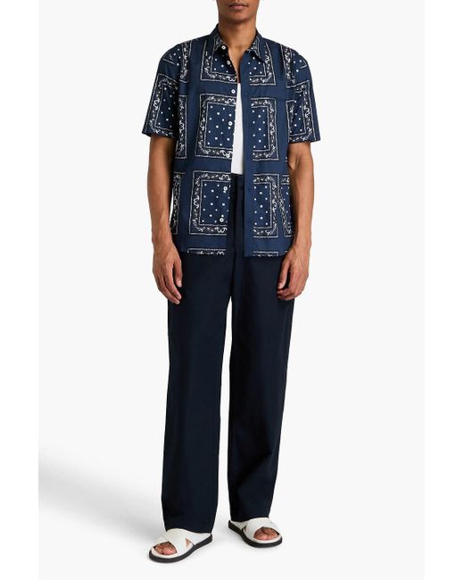 Jacquemus Blue Melo Printed Cotton-poplin Shirt for men