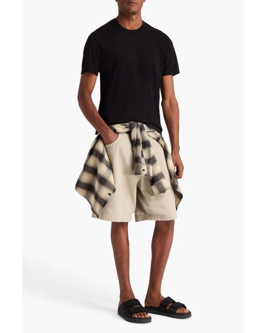 James Perse Hemd aus baumwoll-jersey mit print in Black für Herren