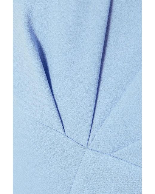 Emilia Wickstead Blue Whitney Gathered Wool-crepe Jumpsuit