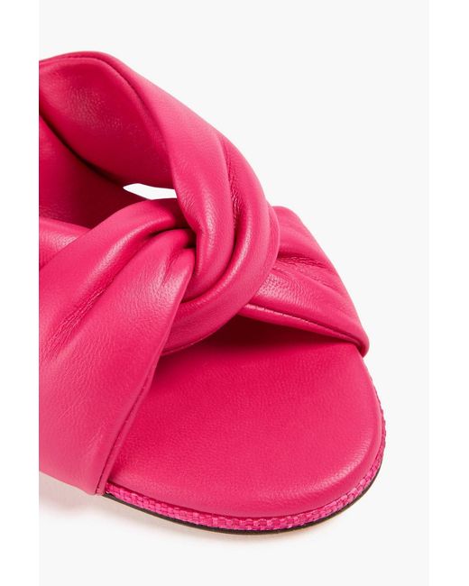 Aquazzura Pink Olie 85 Knotted Leather Mules