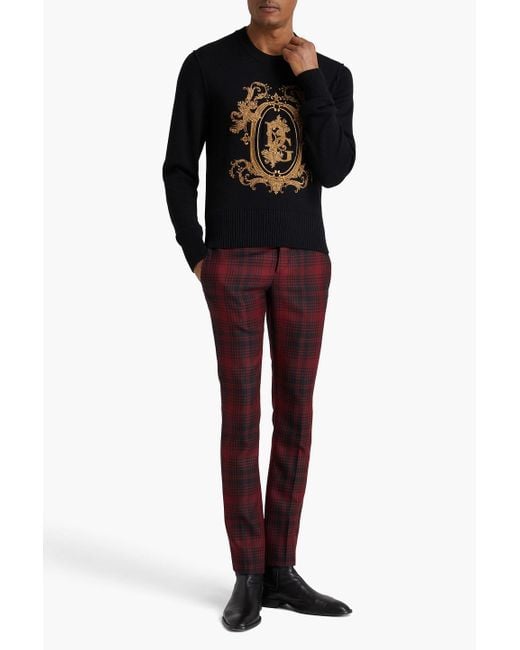 Dolce & Gabbana Pullover aus wolle mit stickereien in Black für Herren