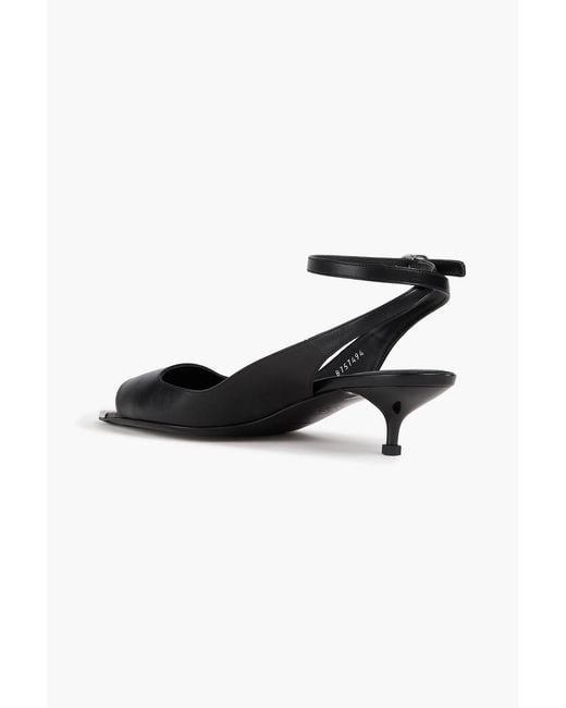 McQueen Black Punk Embellished Leather Sandals