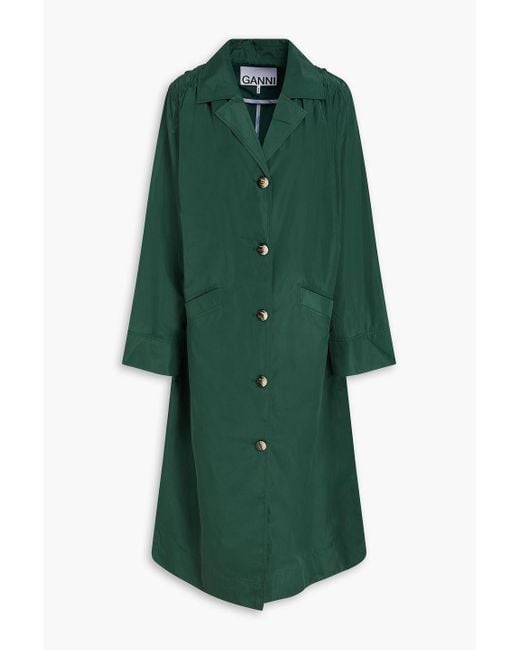 Ganni Green Shell Raincoat
