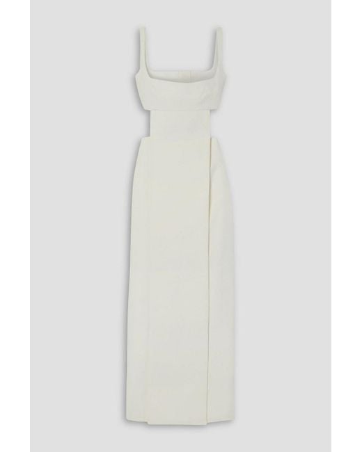 Emilia Wickstead White Dasha Cutout Crepe Gown