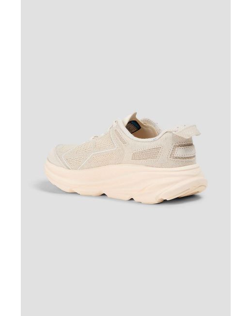 Hoka One One White Clifton Canvas Sneakers