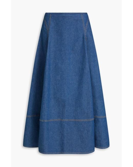 Zimmermann Blue Denim Midi Skirt