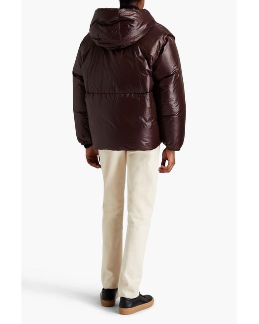Jil Sander Brown Convertible Quilted Shell Hooded Down Jacket for men