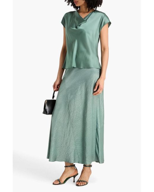 Vince Green Silk-satin Crepe Top