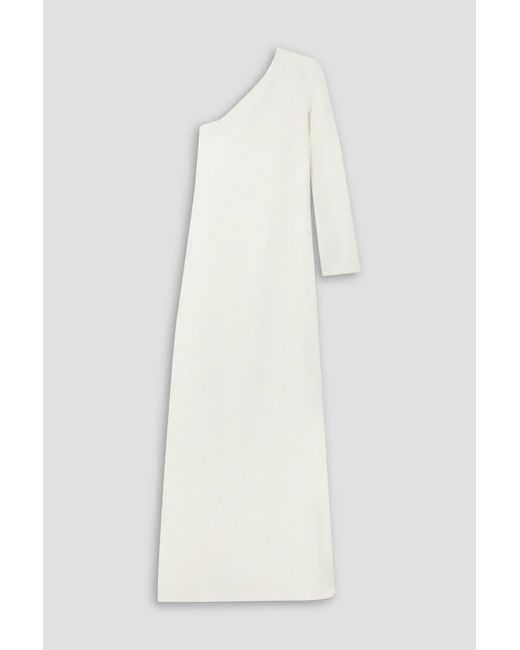 Esse Studios White One-sleeve Cady Maxi Dress