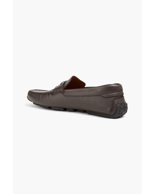 Bally Brown Pivial Pebbled-Leather Driving Shoes for men
