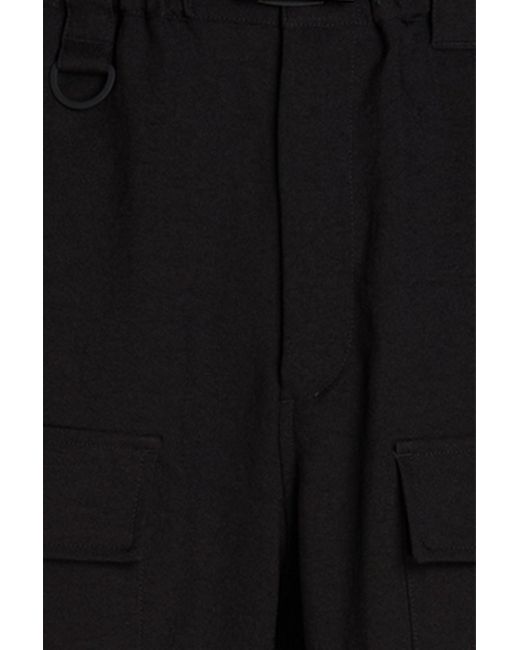 Y-3 Black Printed Twill Cargo Pants for men