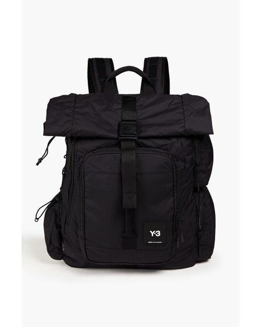 Y-3 Black Logo-appliquéd Shell Backpack for men