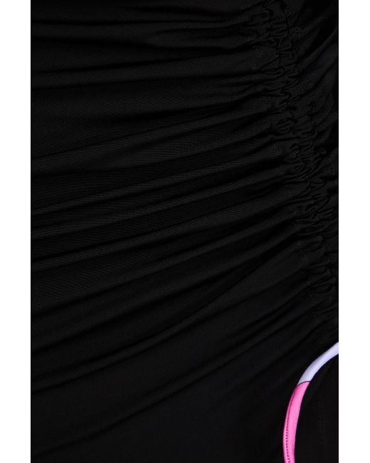 Emilio Pucci Black Ruched Stretch-jersey Midi Skirt