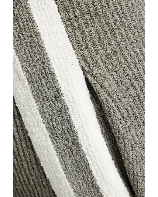 Maison Margiela Gray Ribbed Bouclé-knit Wide-leg Pants