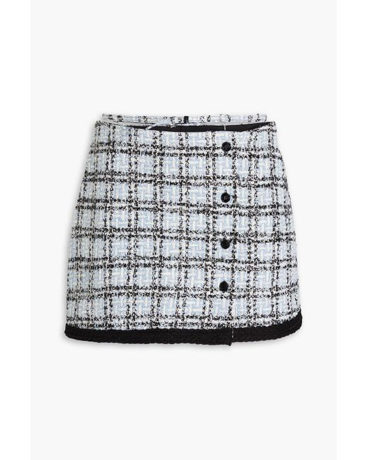 Maje Gray Belted Tweed Mini Skirt