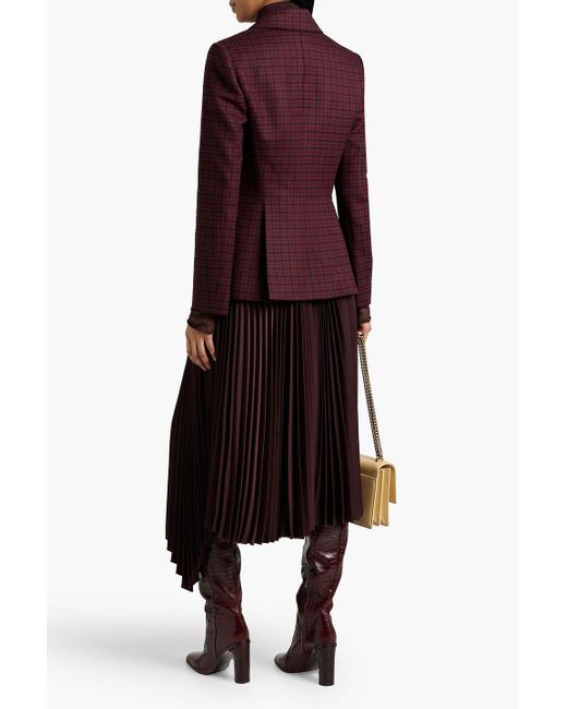 Altuzarra Purple Checked Wool-blend Tweed Blazer
