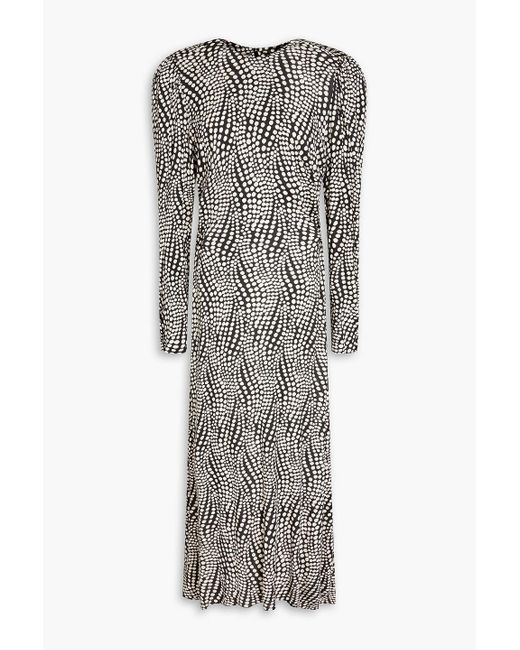 Isabel Marant Gray Polka-dot Jersey Maxi Dress