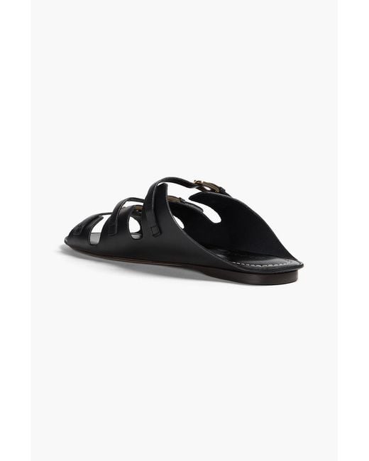 Sandro Black Buckled Leather Sandals