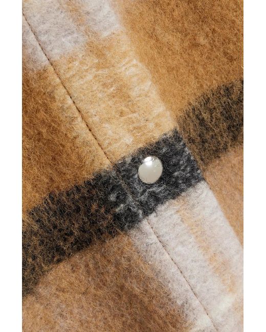 IRO Natural Aponi Oversized Checked Wool-blend Felt Shirt Jacket