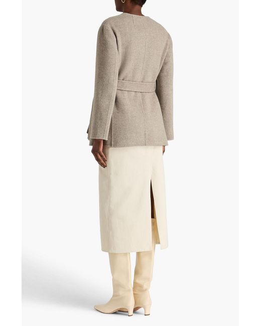 Theory Natural Convertible Wool And Cashmere-blend Jacket