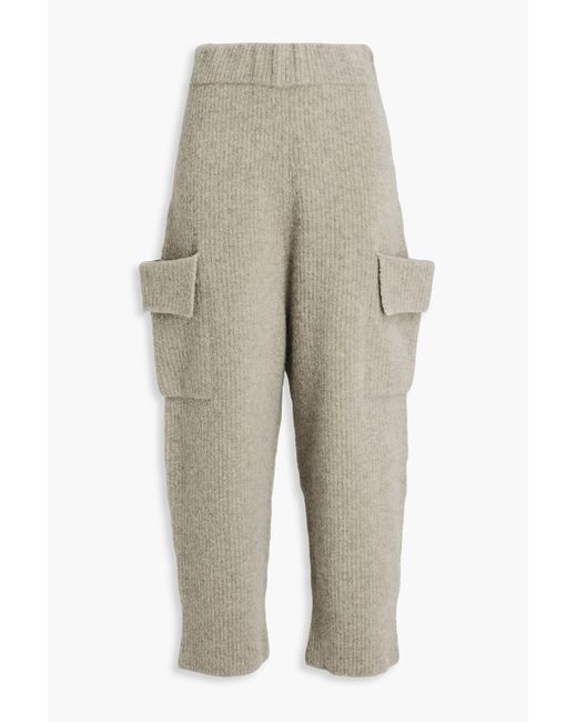 Lauren Manoogian Natural Ribbed Alpaca And Wool-Blend Tapered Pants