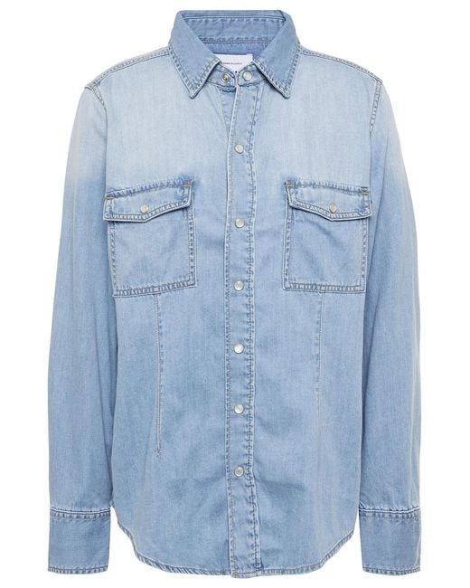 Current/Elliott Blue The Surfwood Denim Shirt