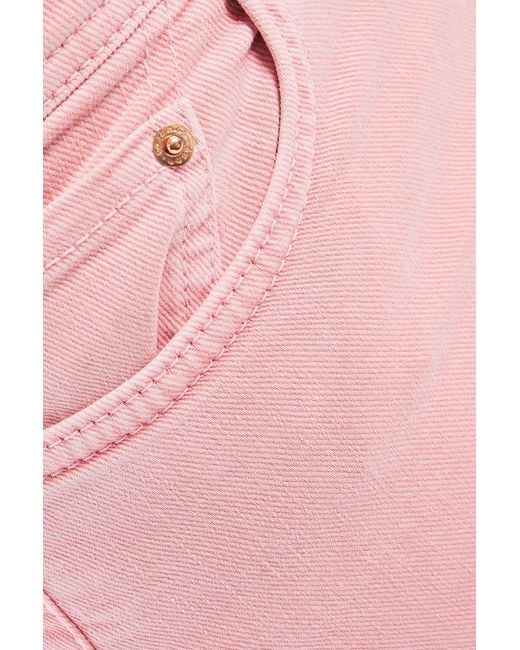 Acne Pink Cropped Mid-rise Skinny Jeans