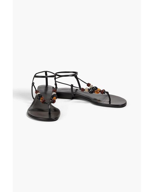 Magda Butrym Black Embellished Leather Sandals