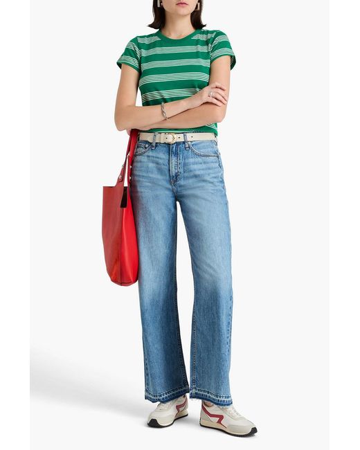 Rag & Bone Green T-shirt aus pima-baumwoll-jersey mit streifen