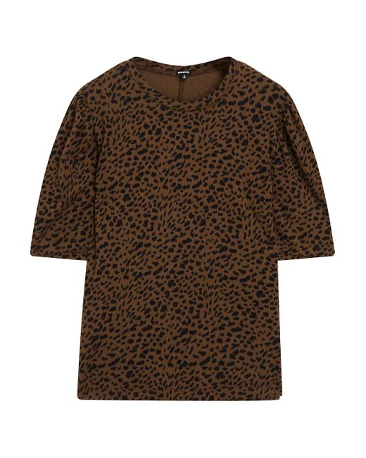 Monrow Leopard-print Supima Cotton And Modal-blend Jersey T-shirt | Lyst