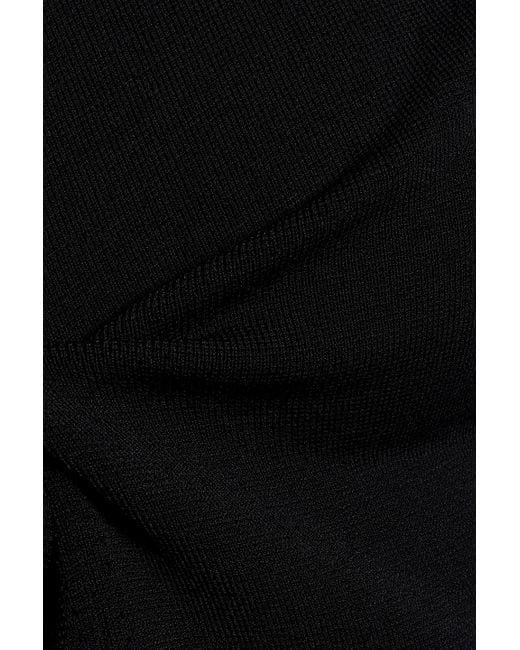 Galvan Black Aphrodite Off-the-shoulder Stretch-knit Midi Dress
