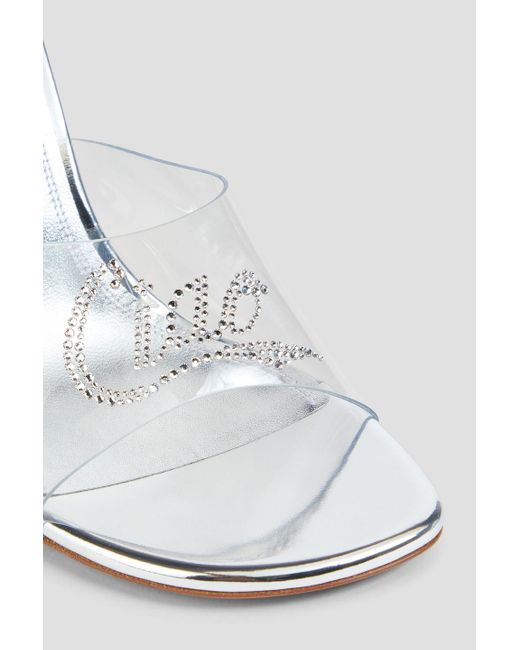 AMINA MUADDI Metallic Bella Glass Crystal-Embellished Pvc Mules