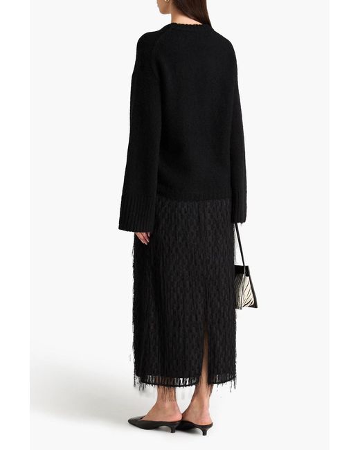 By Malene Birger Black Palome Fil Coupé Voile Maxi Skirt