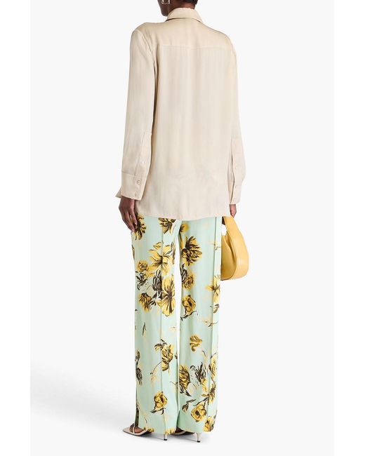 Nicholas Natural Tie-detailed Silk-blend Satin Shirt