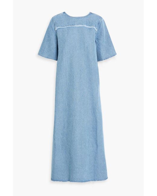 Ganni Blue Denim Midi Dress